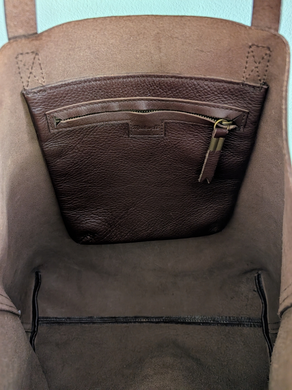 Madewell Dark Brown Leather Tote - Picture 3 of 10